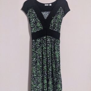 Cato size M dress.  Black with white and green polka dot designs.
